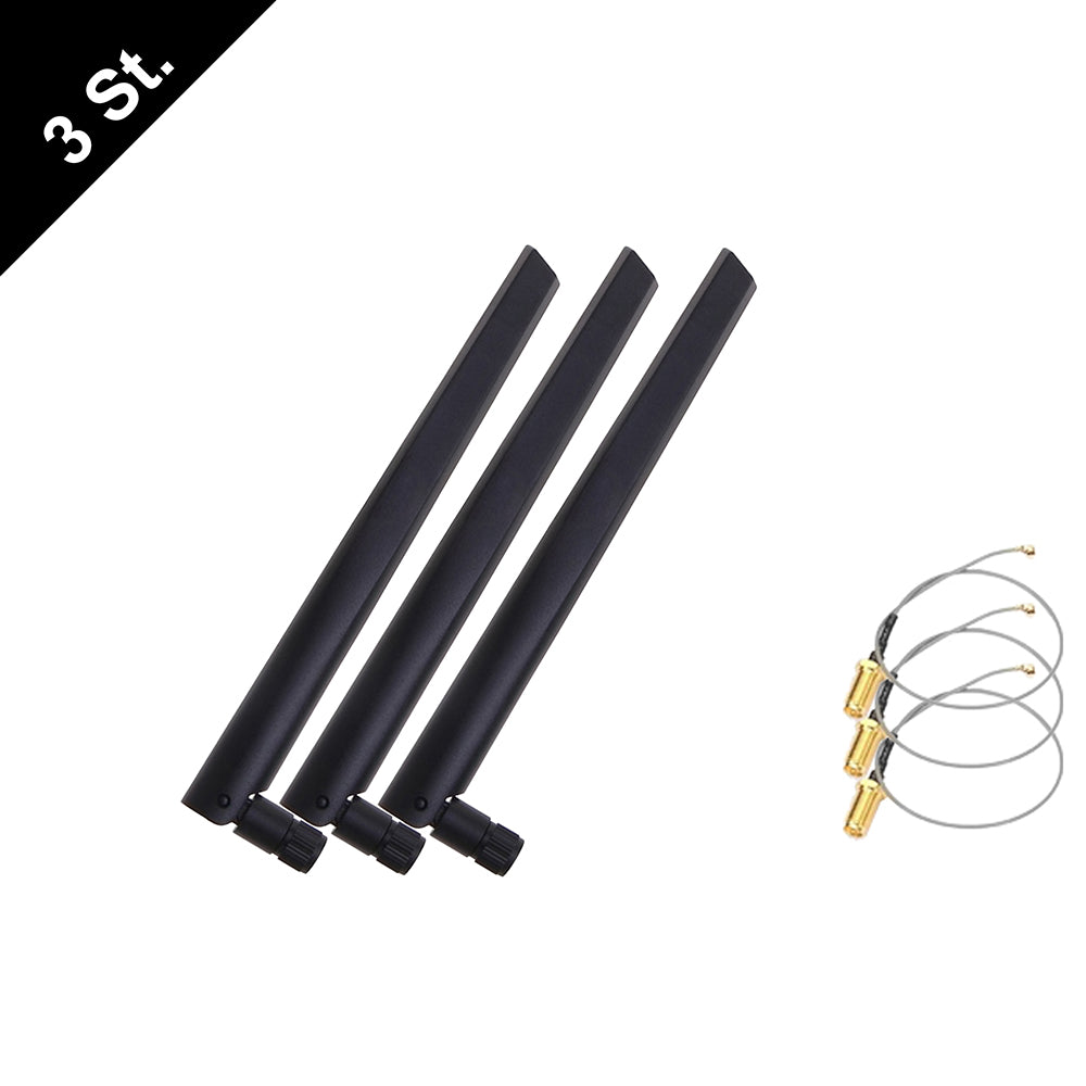 WIFI ANTENNE 6dBi + Kabel RP-SMA M.2 IPEX MHF4 U.fl 2,4G 5,8Ghz Dualband NEU