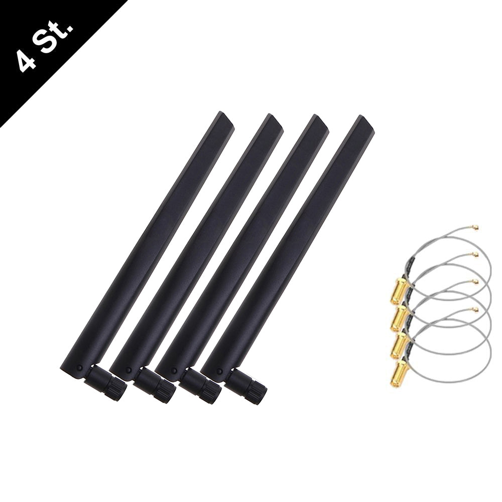 WIFI ANTENNE 6dBi + Kabel RP-SMA M.2 IPEX MHF4 U.fl 2,4G 5,8Ghz Dualband NEU