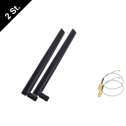 WiFi ANTENNA 6dBi + Cable RP-SMA M.2 IPEX MHF4 U.fl 2.4G 5.8Ghz Dualband NEW