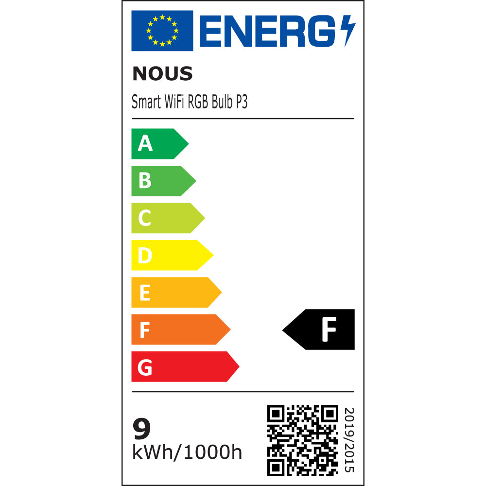 NOUS P3 Smart LED WiFi Matter Bulb Lamp RGB 9 Watt E27 Socket A60 2700-6500K