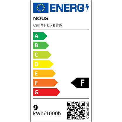 NOUS P3 Smart LED WiFi Matter Bulb Lampe RGB 9 Watt E27 Sockel A60 2700-6500K