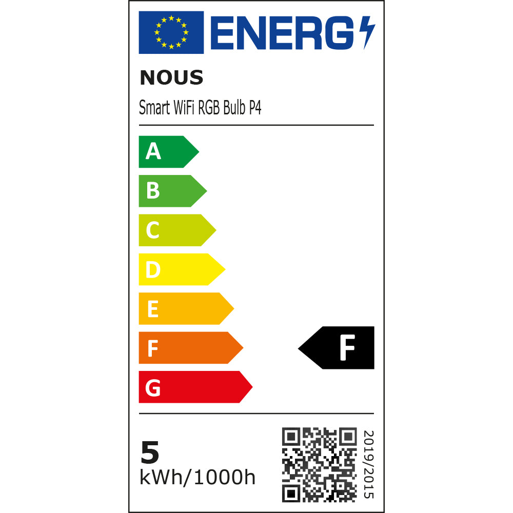 NOUS P4 Smart LED WiFi Matter Bulb Lamp RGB 4.5 Watt E14 Socket 2700-6500K