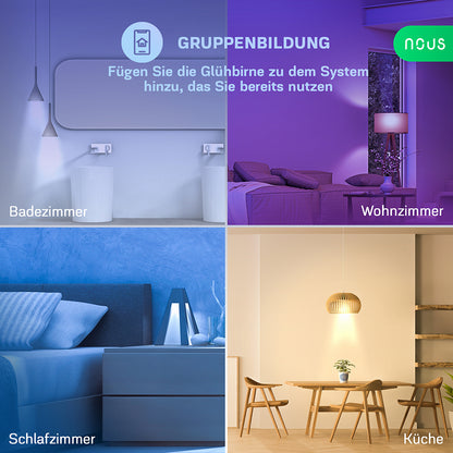 2X NOUS P4 Smart LED WiFi Matter Bulb Lampe RGB 4,5 Watt E14 Sockel 2700-6500K