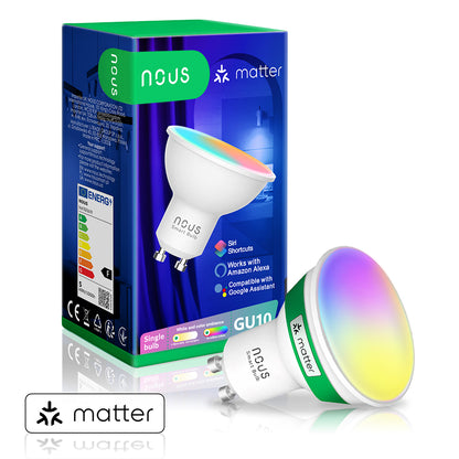 NOUS P8 Smart LED WiFi Matter Bulb Lamp RGB 4,5 Watt GU10 Socket 2700-6500K