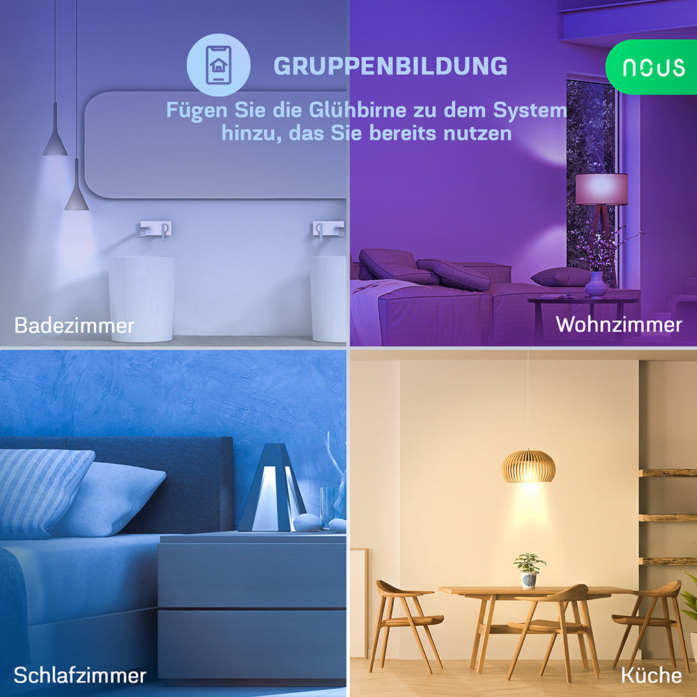 NOUS P8 Smart LED WiFi Matter Bulb Lampe RGB 4,5 Watt GU10 Sockel 2700-6500K