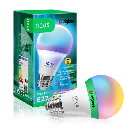 NOUS P3Z Smart LED ZigBee 3.0 Bulb Lampe RGB 9 Watt E27 Sockel A60 2700-6500K