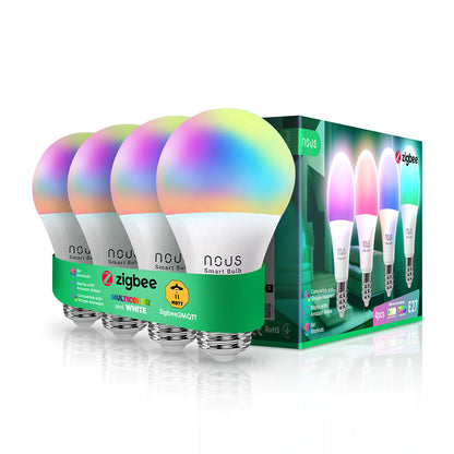 4X NOUS P3Z Smart LED ZigBee 3.0 Bulb Lampe RGB 9 Watt E27 Sockel A60 2700-6500K