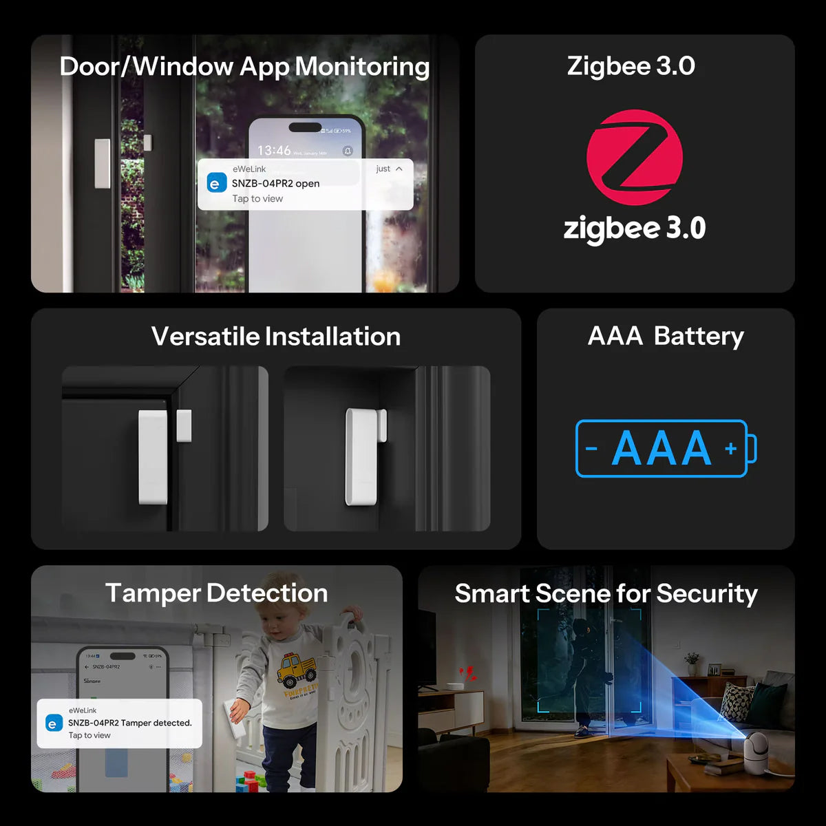 SONOFF SenseGuard DW Gen2 Zigbee Smart Door/Window Sensor SNZB-04PR2