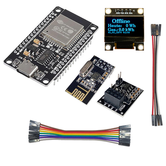 OpenDTU Hoymiles DIY Kit - ESP32 + Display + NRF24L01+ Module + Socket + Cable