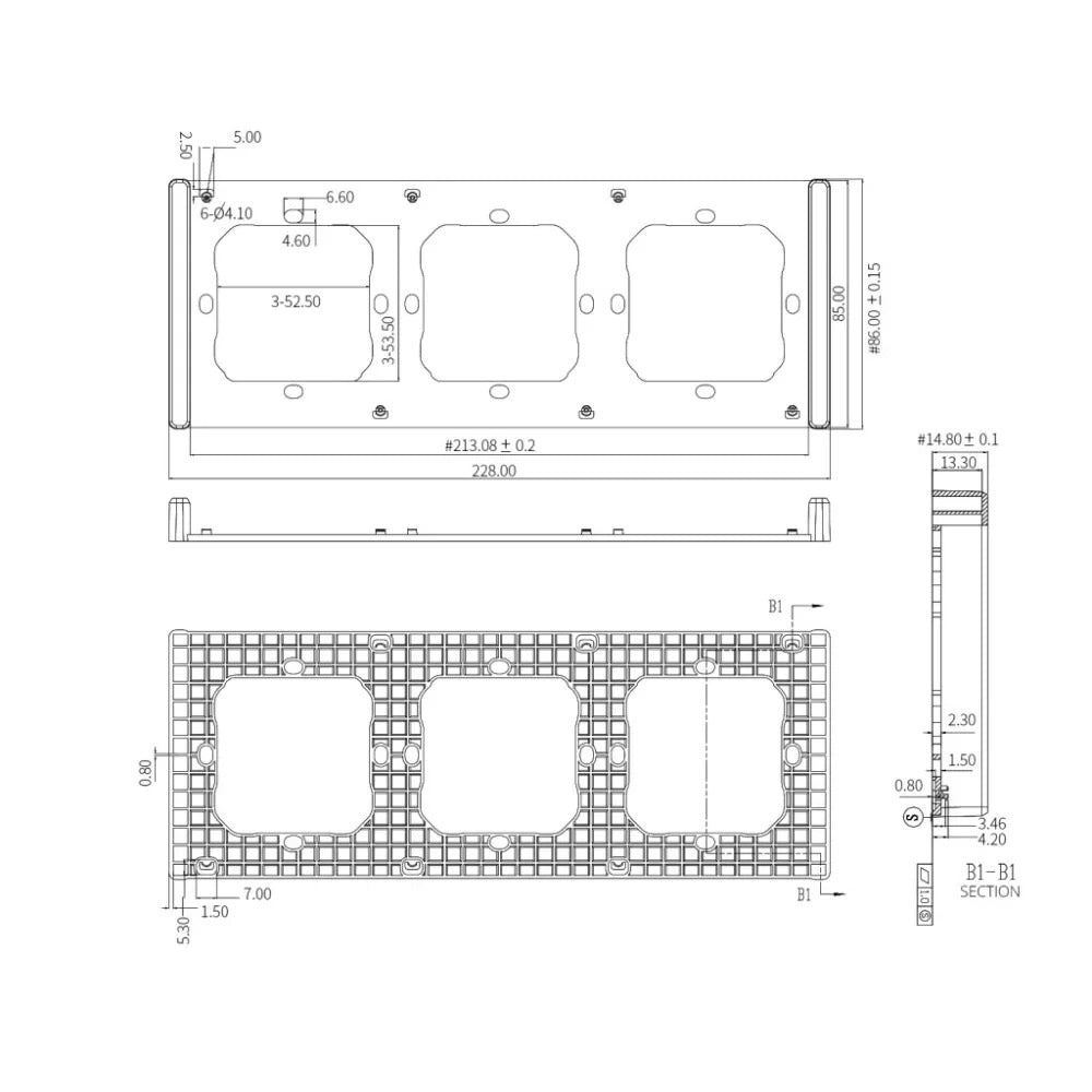 SONOFF M5 SwitchMan Switch Frame White Wandrahmen 3-fach für Sonoff M5-80