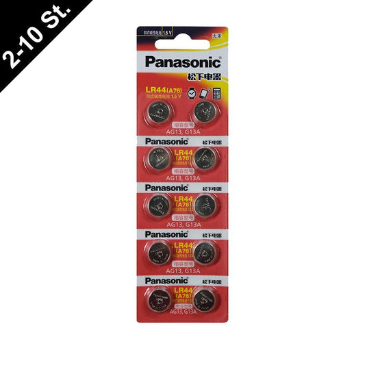Panasonic Alkaline Power LR44 SR44 A76 AG13 357A L1154 1,5V Knopfzelle Batterie