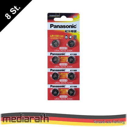 Panasonic Alkaline Power AG10 LR1130 LR54 3V Button Cell 11,6mm x 3,1mm Blister