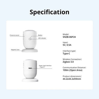 Sonoff SenseGuard Presence Core 24G SNZB-06P24 ZigBee Mikrowellen Präsenzsensor