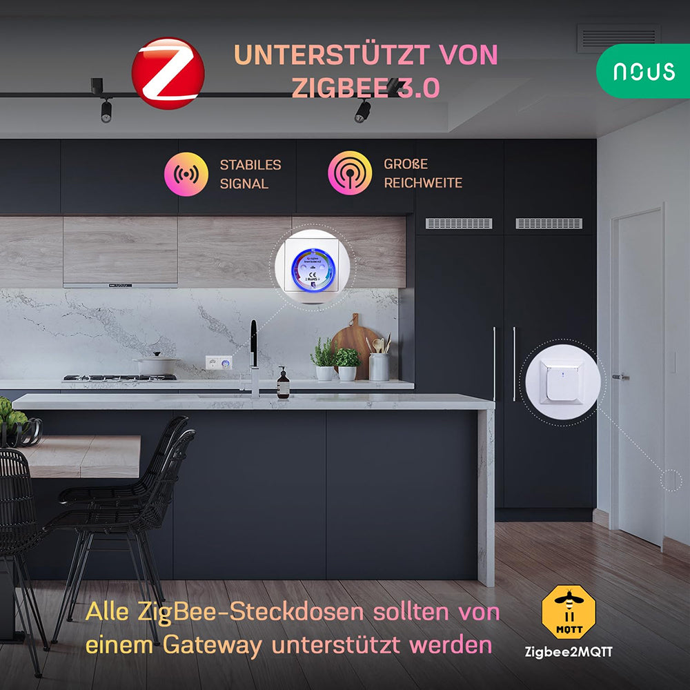 4X Nous A1Z 10A 2500W consumption measurement ZigBee 3.0 Smart Socket - Alexa - Google