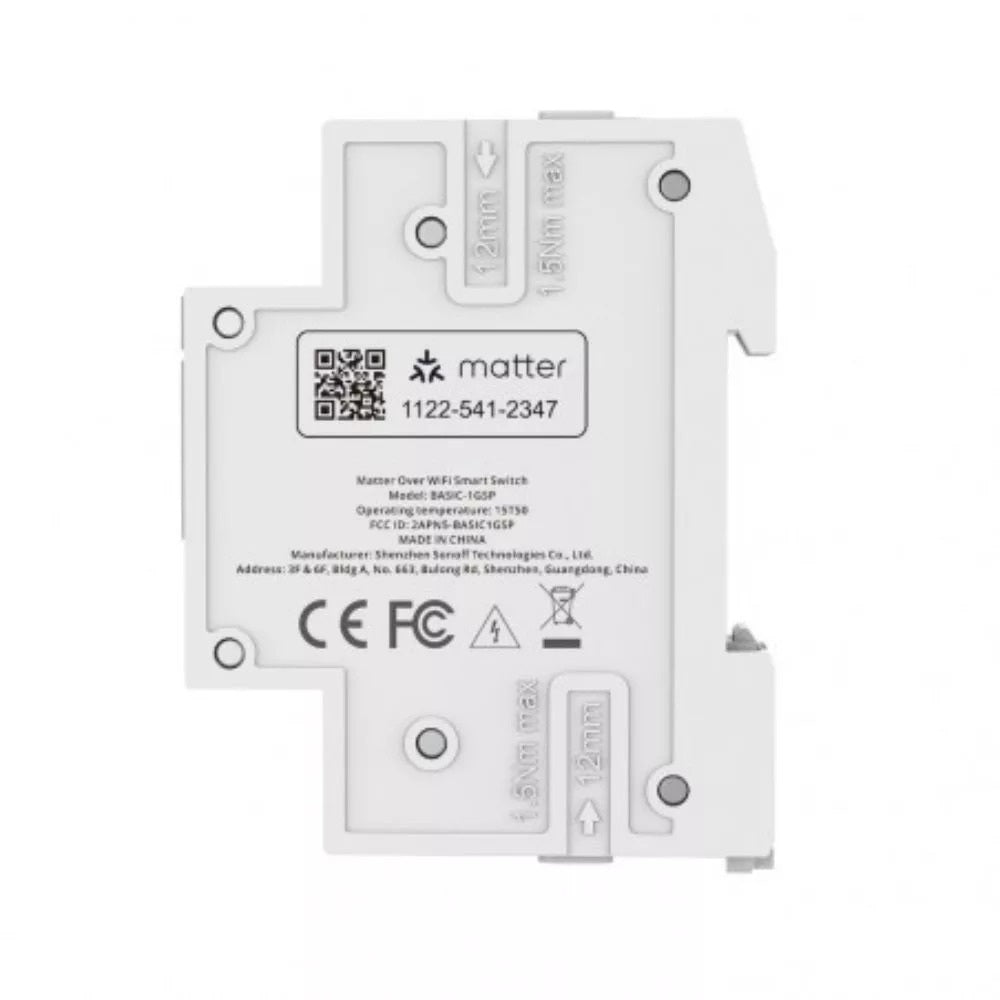 Sonoff BASIC-1GSP DIN Rail – Smart 32A Relay Energy Monitoring WiFi Matter BT