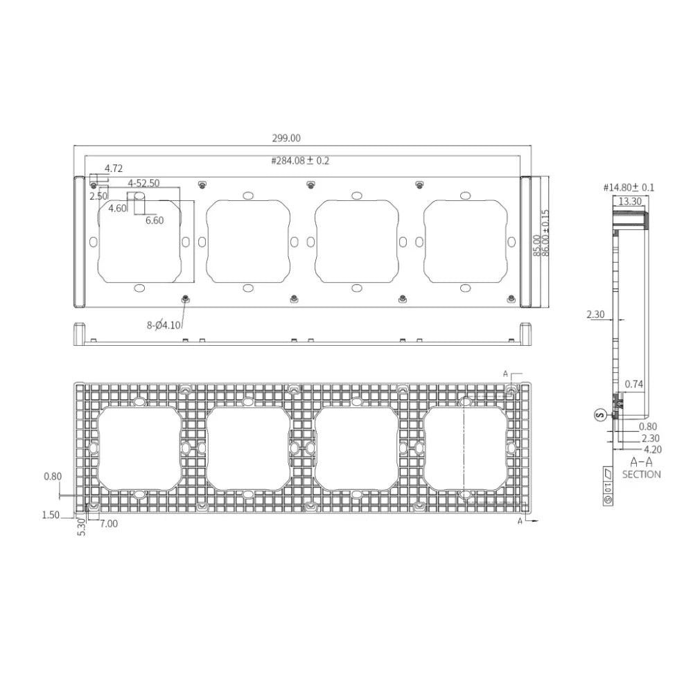 SONOFF M5 SwitchMan Switch Frame White Wandrahmen 4-fach für Sonoff M5-80