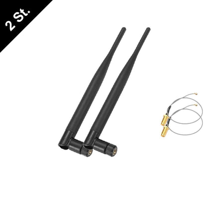 6dBi ANTENNA + Cable RP-SMA M.2 IPEX MHF4 U.fl 2,4G 5Ghz WLAN Dualband NEW