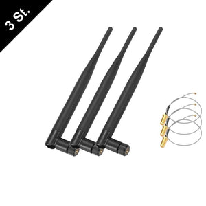 6dBi ANTENNE + Kabel RP-SMA M.2 IPEX MHF4 U.fl 2,4G 5Ghz WLAN Dualband NEU